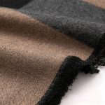 Lindoro Men's Cozy Tartan Check Merino Wool Scarf, Long Warm Lightweight Winter Classic Scarves w/Gift Box - Image 3